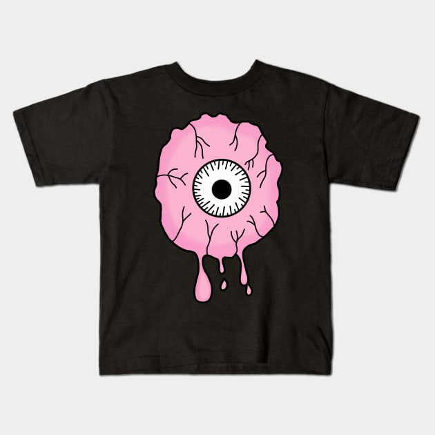 Eyeball - Pink Kids T-Shirt by frankenstipple